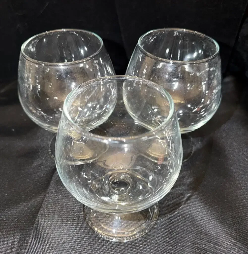 Vintage MCM Crystal Brandy Snifters - Set of 3 Matching + 1 Coordinating Glass